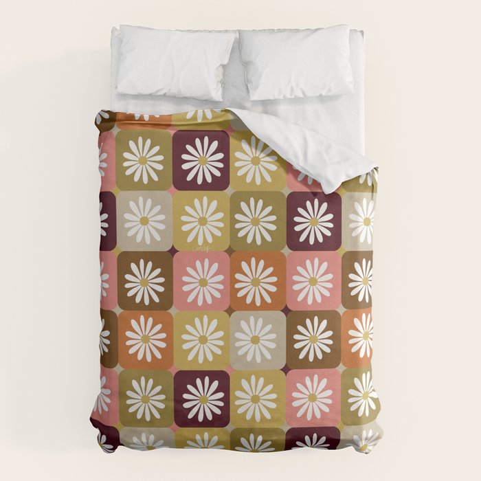 Checkered Daisies - 70s Citrus Duvet Cover Gallery Image 6