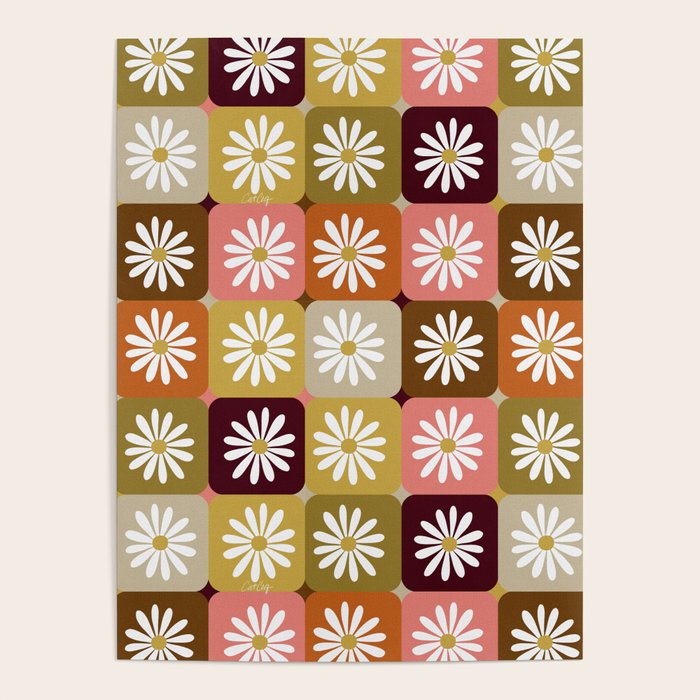 Checkered Daisies - 70s Citrus Poster Gallery Image 4
