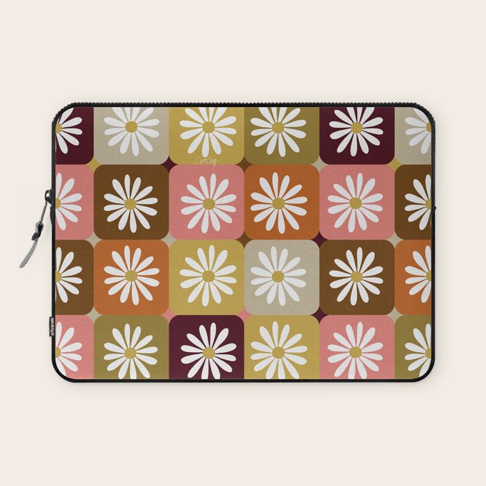 Checkered Daisies - 70s Citrus Laptop Sleeve Gallery Image 1
