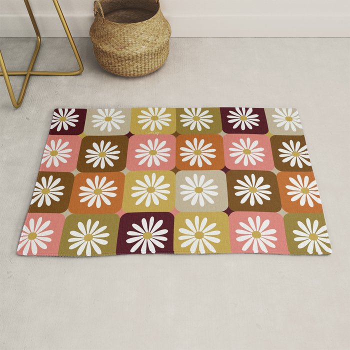 Checkered Daisies - 70s Citrus Rug Gallery Image 1