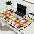 Checkered Daisies - 70s Citrus Desk Mat Gallery Image 2