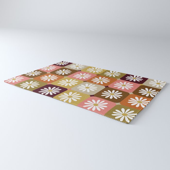 Checkered Daisies - 70s Citrus Rug Gallery Image 3