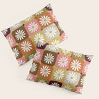 Checkered Daisies - 70s Citrus Pillow Sham Gallery Image 3