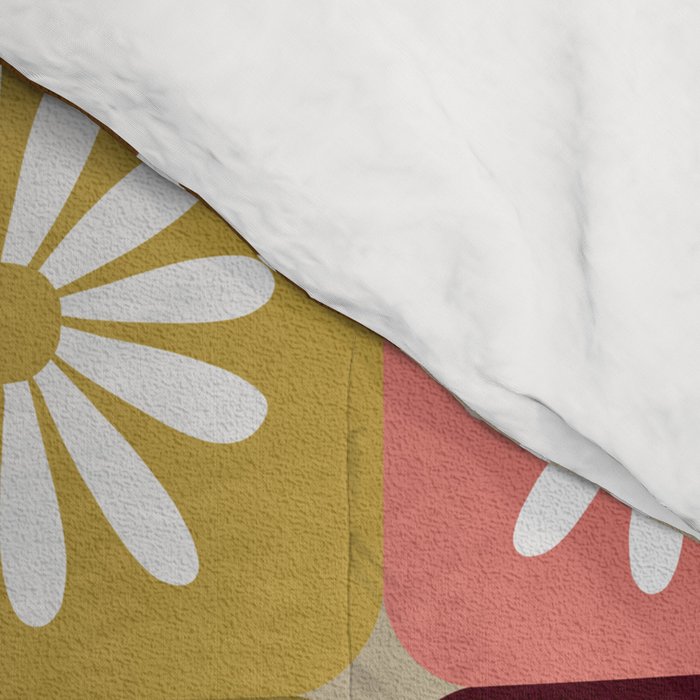 Checkered Daisies - 70s Citrus Comforter Gallery Image 4