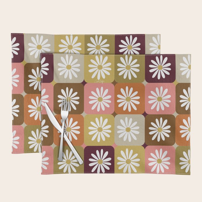 Checkered Daisies - 70s Citrus Placemat Gallery Image 1