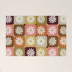 Checkered Daisies - 70s Citrus Welcome Mat Gallery Image 1