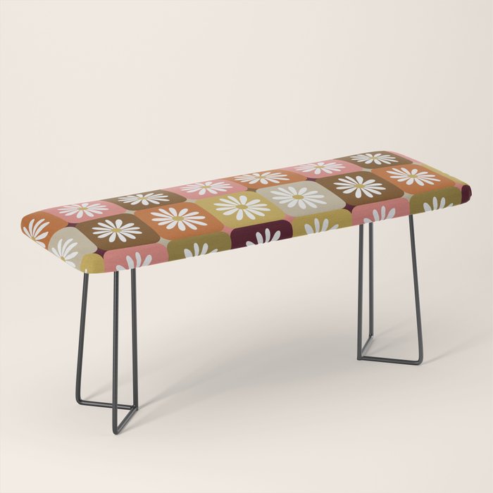 Checkered Daisies - 70s Citrus Bench Gallery Image 1