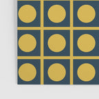 Dot Grid Retro Modern Pop Pattern in Mustard and Navy Blue Poster Gallery Image 3