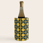 Dot Grid Retro Modern Pop Pattern in Mustard and Navy Blue Wine Chiller Gallery Image 2