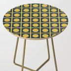 Dot Grid Retro Modern Pop Pattern in Mustard and Navy Blue Side Table Gallery Image 2