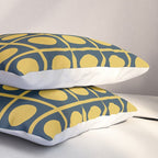 Dot Grid Retro Modern Pop Pattern in Mustard and Navy Blue Pillow Sham Gallery Image 3