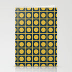 Dot Grid Retro Modern Pop Pattern in Mustard and Navy Blue Stationery Card Gallery Image 2