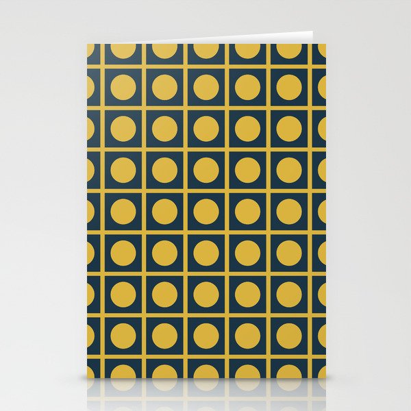 Dot Grid Retro Modern Pop Pattern in Mustard and Navy Blue Stationery Card Gallery Image 2