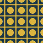 Dot Grid Retro Modern Pop Pattern in Mustard and Navy Blue Coffee Mug Gallery Image 2