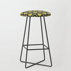 Dot Grid Retro Modern Pop Pattern in Mustard and Navy Blue Stool Gallery Image 1