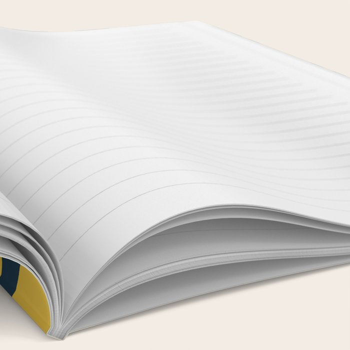 Dot Grid Retro Modern Pop Pattern in Mustard and Navy Blue Notebook Gallery Image 2