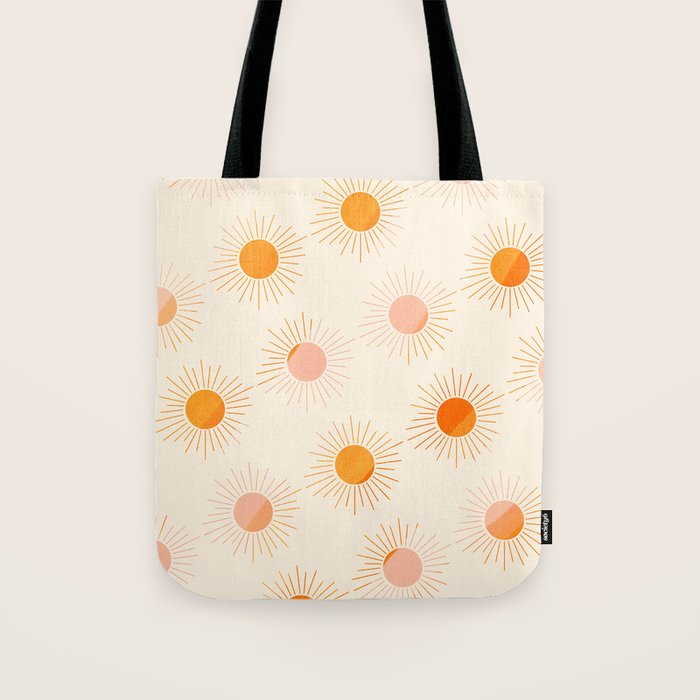 Sherbet Sunnies | Boho Sun Pattern Tote Bag Gallery Image 1