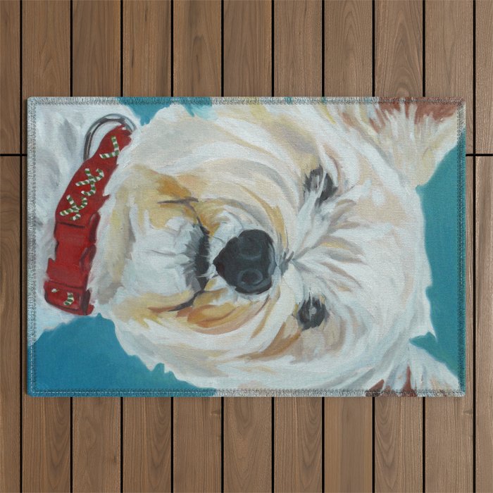 West Highland White Terrier Dog Portrait Outdoor Rug Gallery Image 1