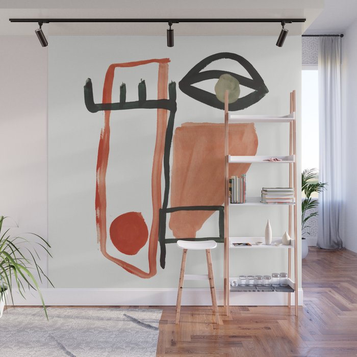 Abstract Face Wall Mural Gallery Image 1