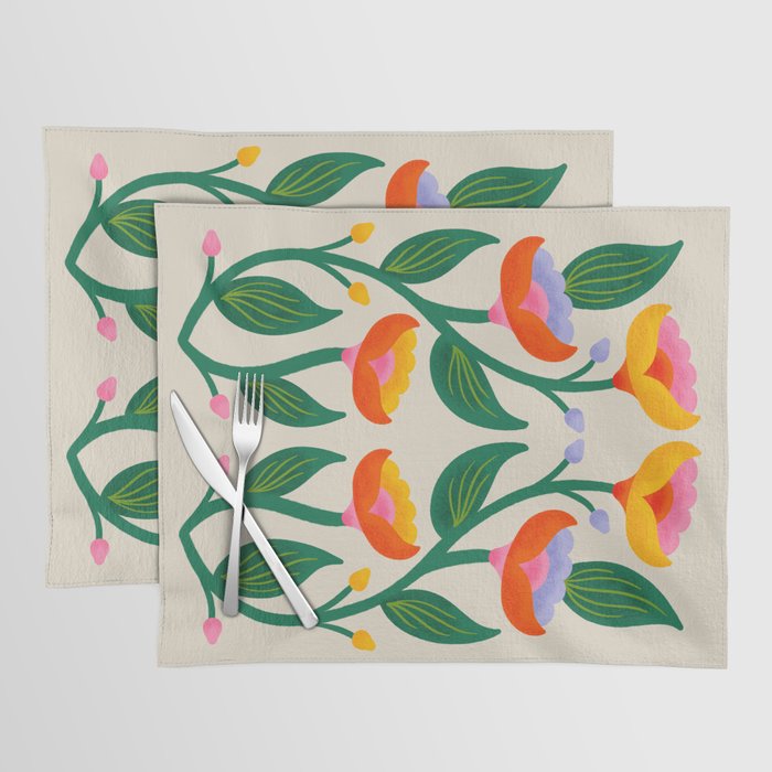 Symmetrical Flowers 2 Placemat Gallery Image 1
