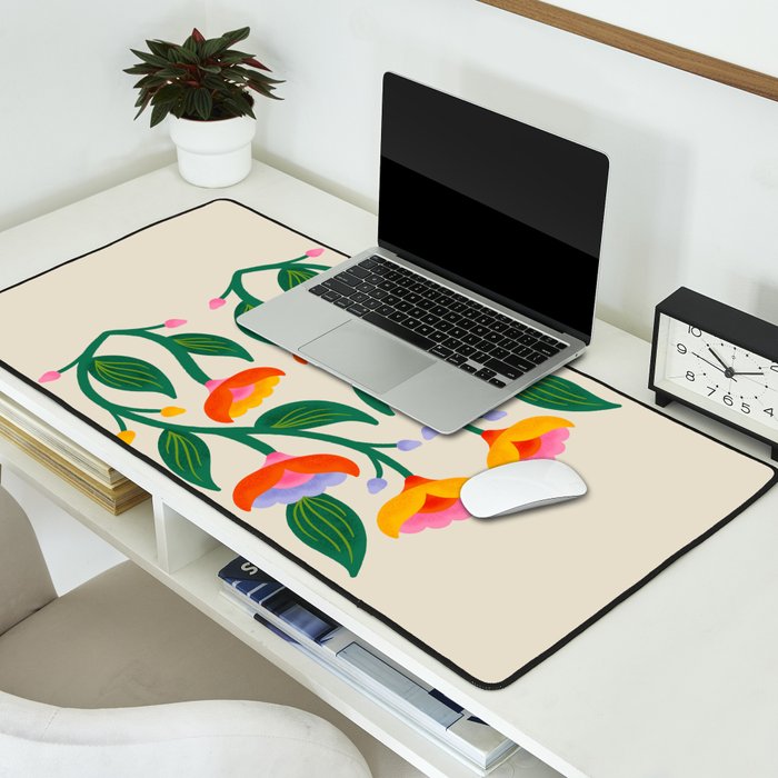Symmetrical Flowers 2 Desk Mat Gallery Image 2