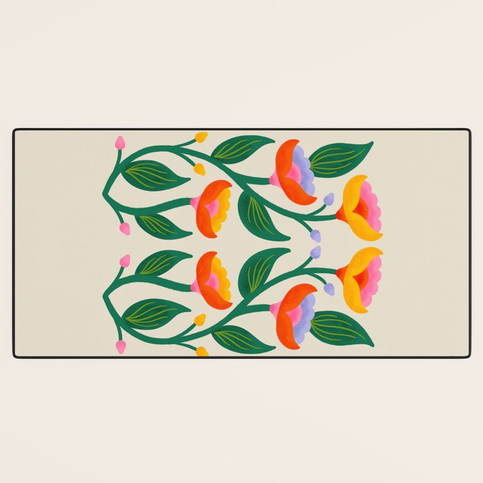 Symmetrical Flowers 2 Desk Mat Gallery Image 3