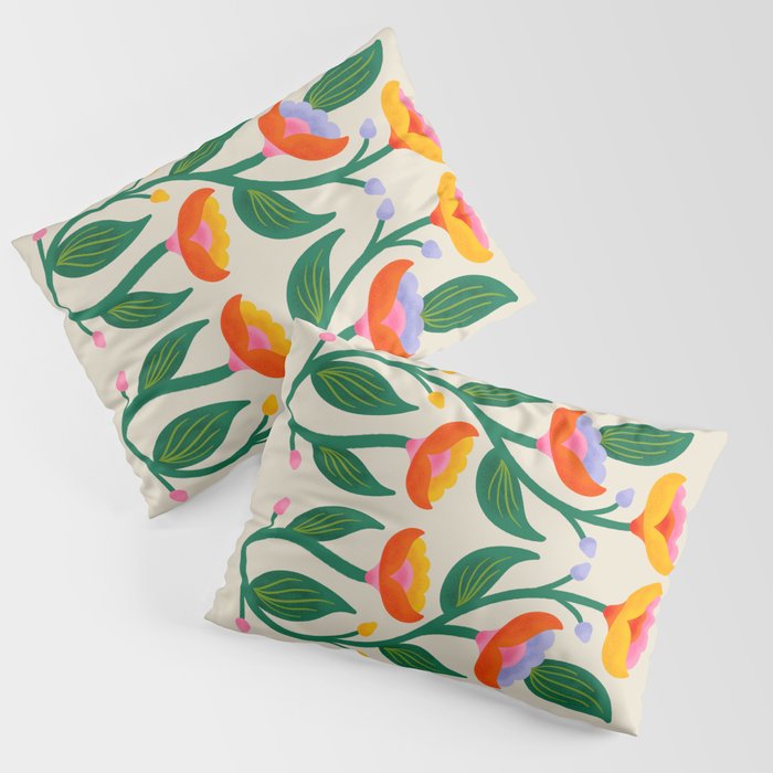 Symmetrical Flowers 2 Pillow Sham Gallery Image 3
