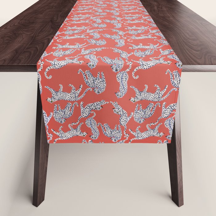 Fashionable white leopards  Table Runner Gallery Image 1