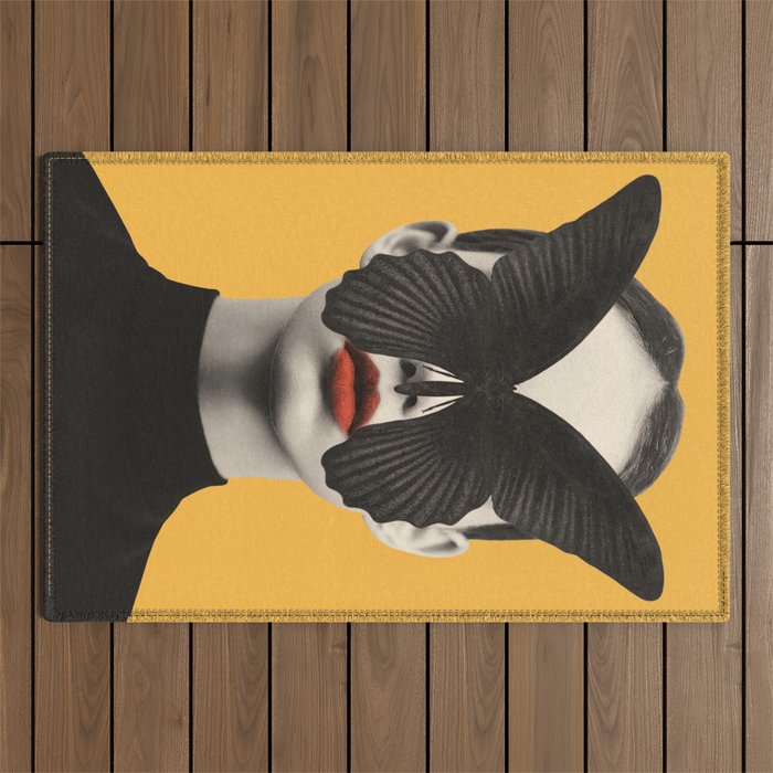 BLACK BUTTERFLY 2 Outdoor Rug Gallery Image 1