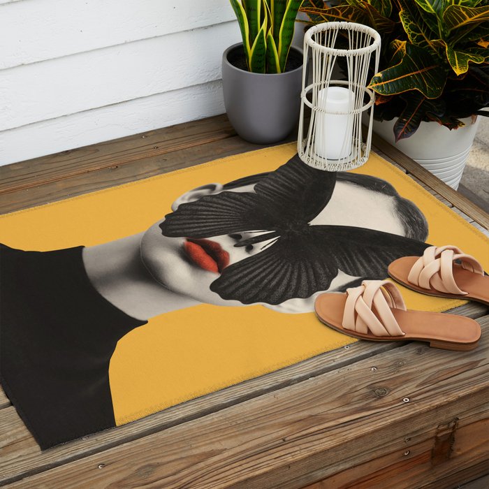 BLACK BUTTERFLY 2 Outdoor Rug Gallery Image 2
