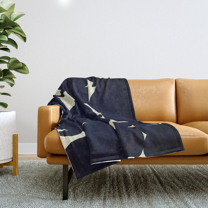 Abstract Black shape Throw Blanket Gallery Image 1