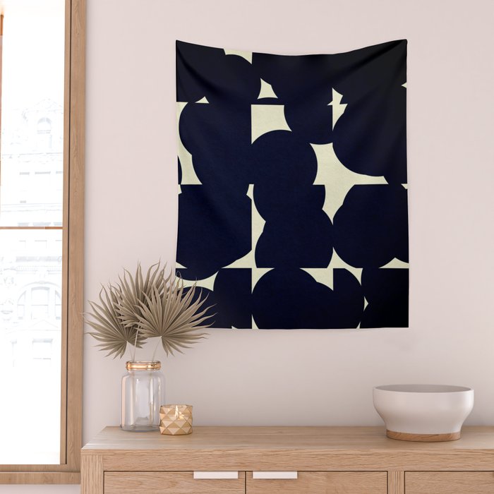 Abstract Black shape Wall Tapestry Gallery Image 2
