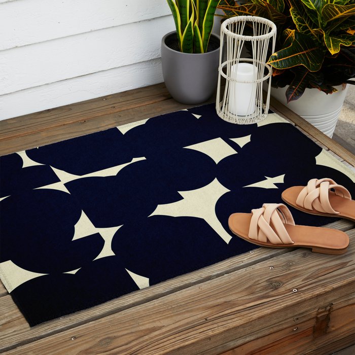 Abstract Black shape Outdoor Rug Gallery Image 2