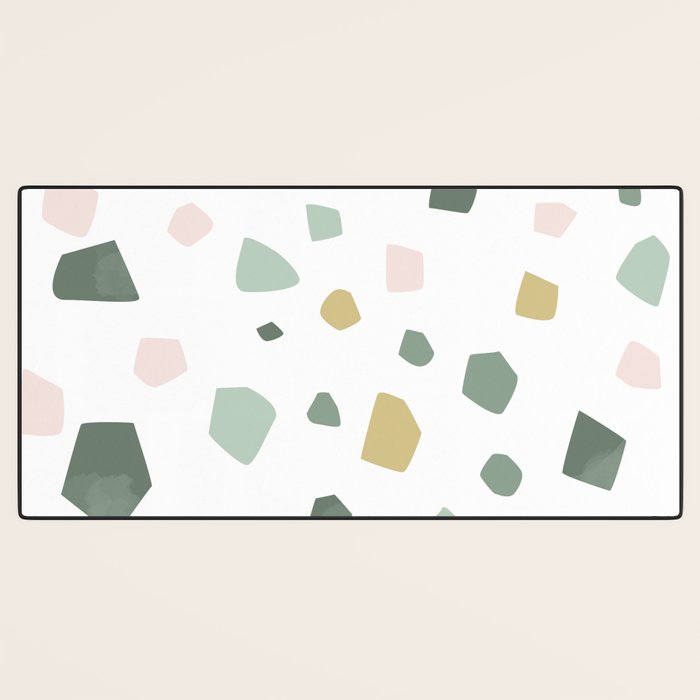 terrazzo stracciatella marble texture decorative pattern Desk Mat Gallery Image 3