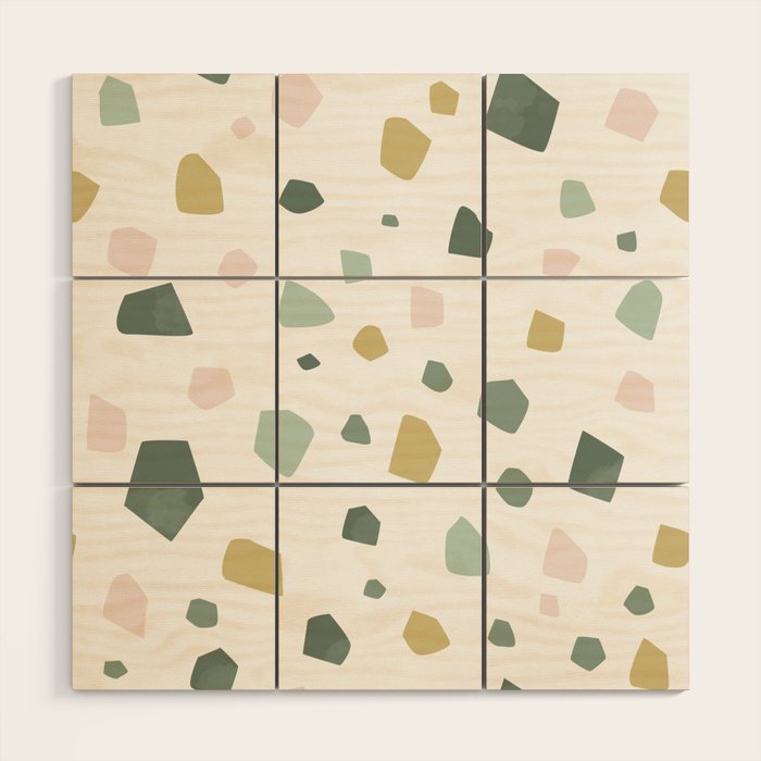 terrazzo stracciatella marble texture decorative pattern Wood Wall Art Gallery Image 1