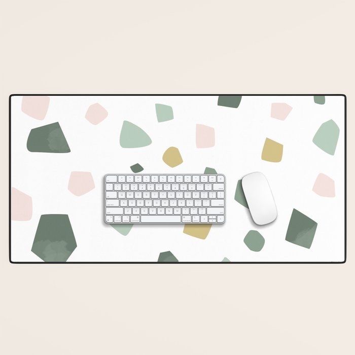 terrazzo stracciatella marble texture decorative pattern Desk Mat Gallery Image 1