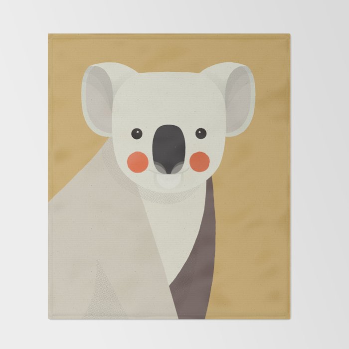 Koala, Animal Portrait Throw Blanket Gallery Image 2