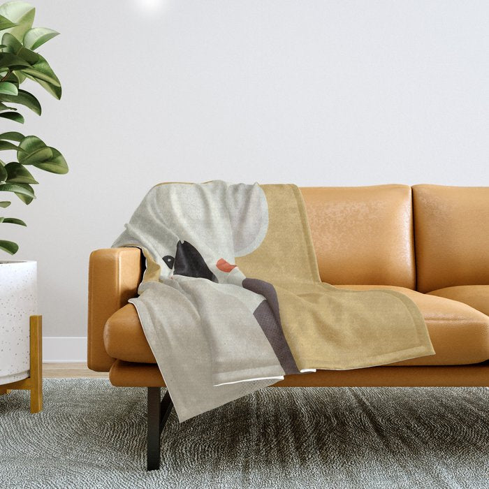 Koala, Animal Portrait Throw Blanket Gallery Image 1