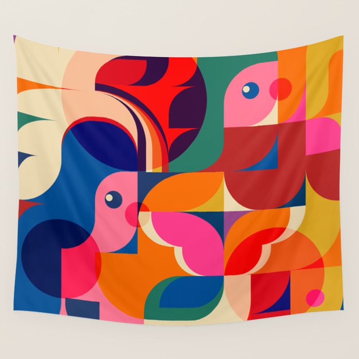 Happy Colorful Girls  Wall Tapestry Gallery Image 4