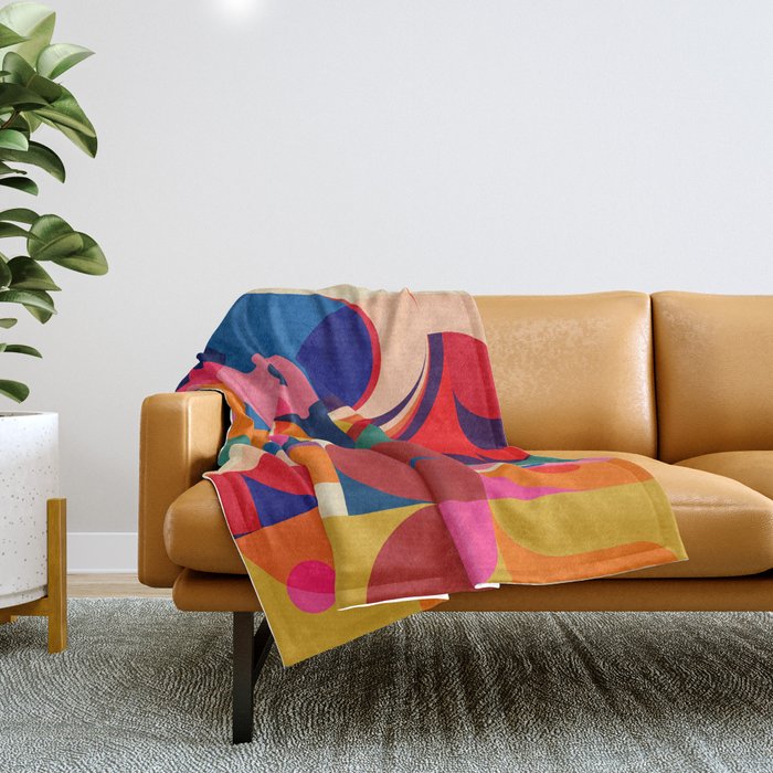 Happy Colorful Girls  Throw Blanket Gallery Image 1