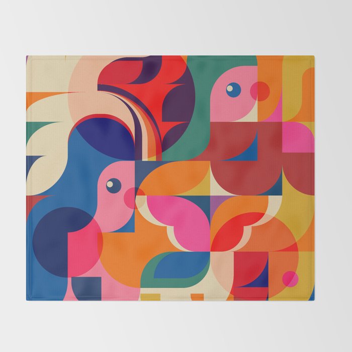 Happy Colorful Girls  Throw Blanket Gallery Image 2