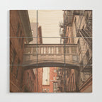 New York City Photography Staple Street Sky Bridge Wood Wall Art Gallery Image 1