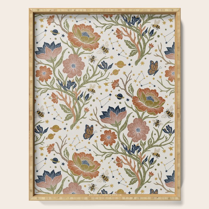 Boho Floral Galaxy Garden Serving Tray Gallery Image 1