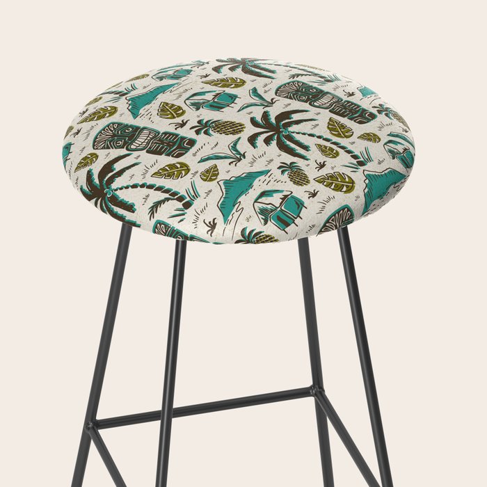 Tiki Party - Ivory Aqua Stool Gallery Image 2