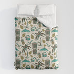 Tiki Party - Ivory Aqua Duvet Cover Gallery Image 6