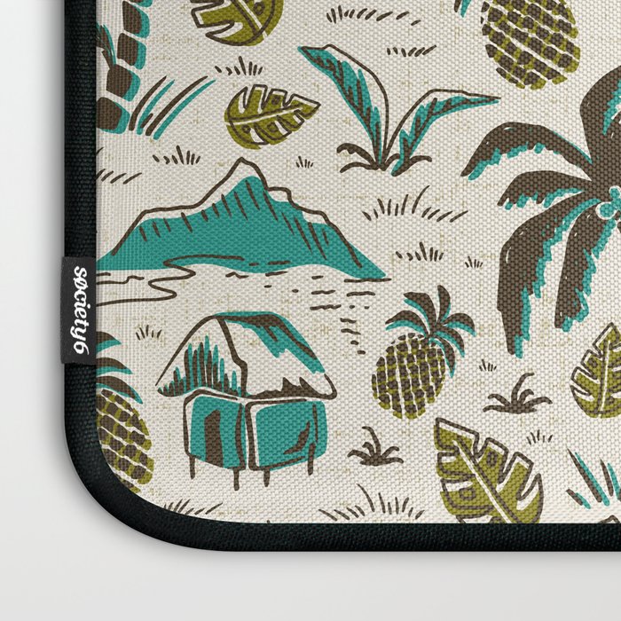 Tiki Party - Ivory Aqua Laptop Sleeve Gallery Image 3