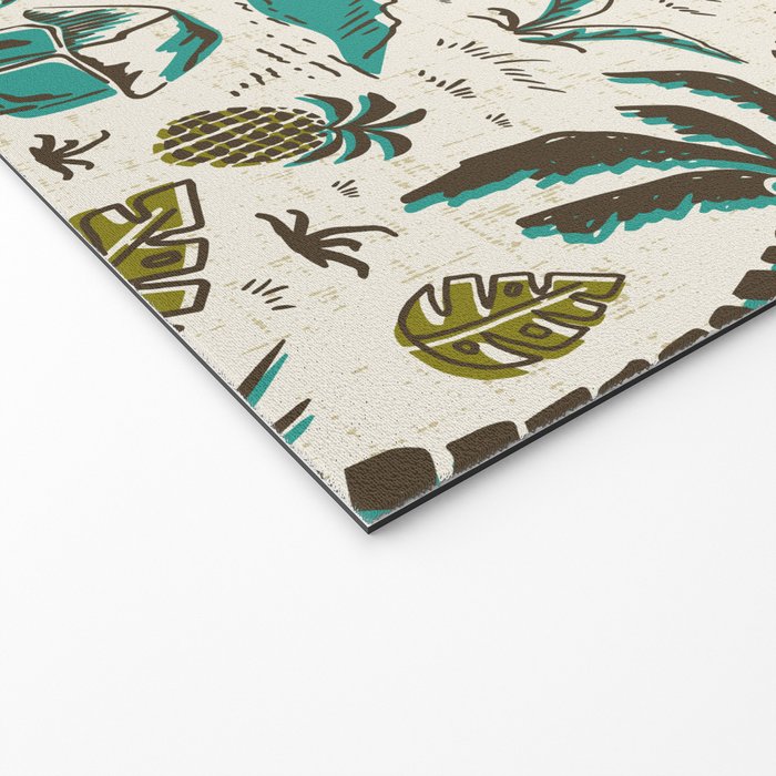 Tiki Party - Ivory Aqua Welcome Mat Gallery Image 2