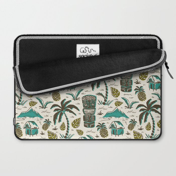 Tiki Party - Ivory Aqua Laptop Sleeve Gallery Image 2