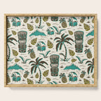 Tiki Party - Ivory Aqua Serving Tray Gallery Image 1
