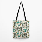 Tiki Party - Ivory Aqua Tote Bag Gallery Image 2